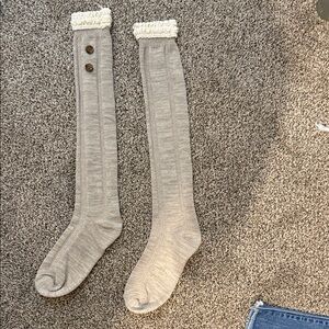 Lace trim boot socks